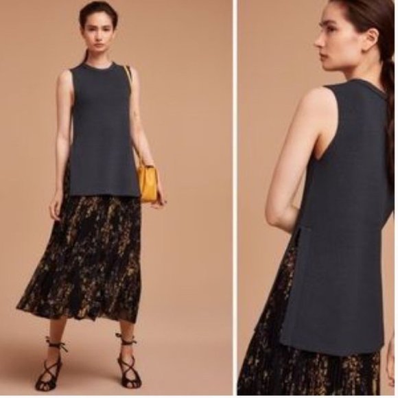 Aritzia Wilfred Palmier Sweater Sleeveless Crew Neck Sweater Tunic Light Gray - Picture 5 of 14